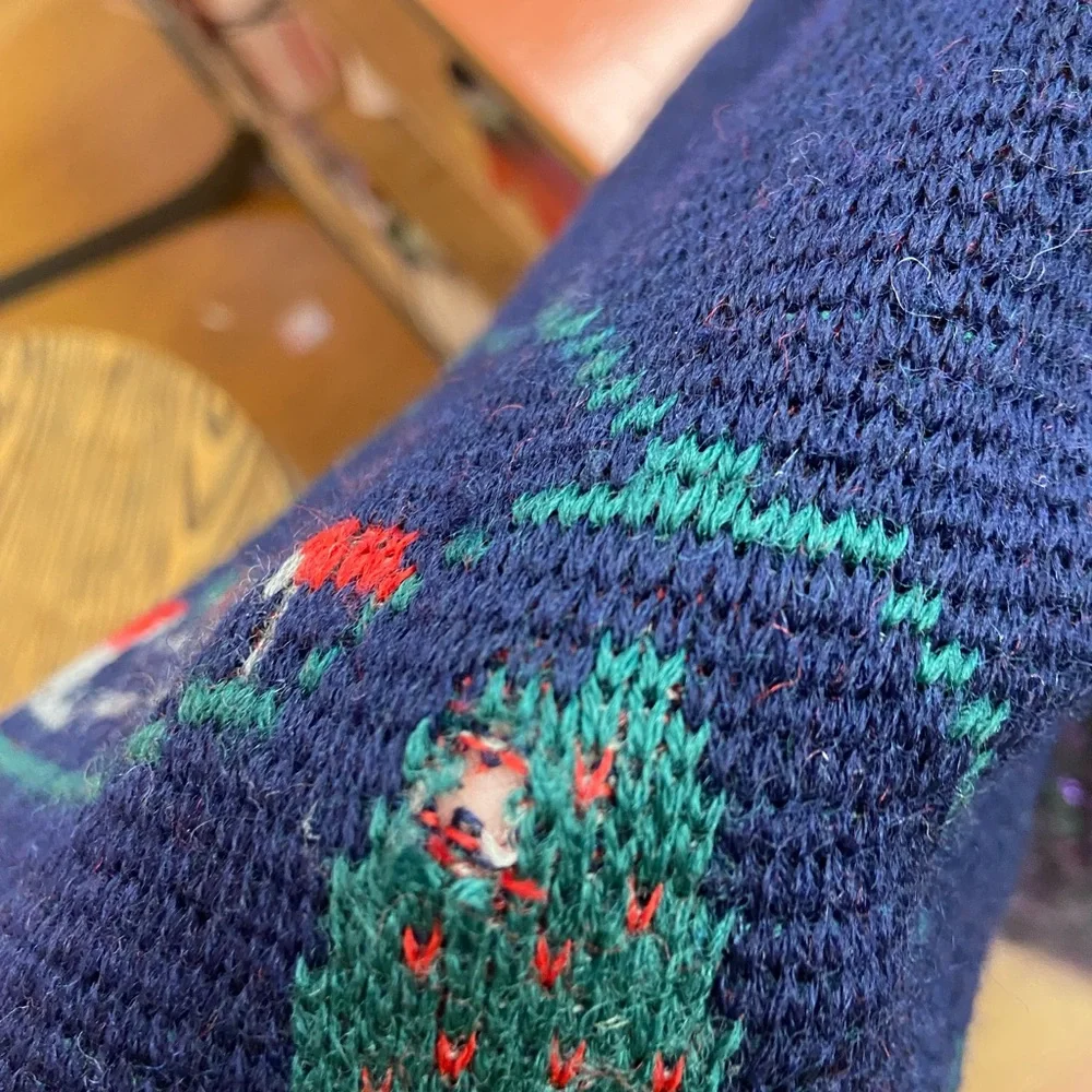 592. VINTAGE Silber-Distel Trachten Austrian Village Wool Cardigan XS-L - Picture 11 of 13